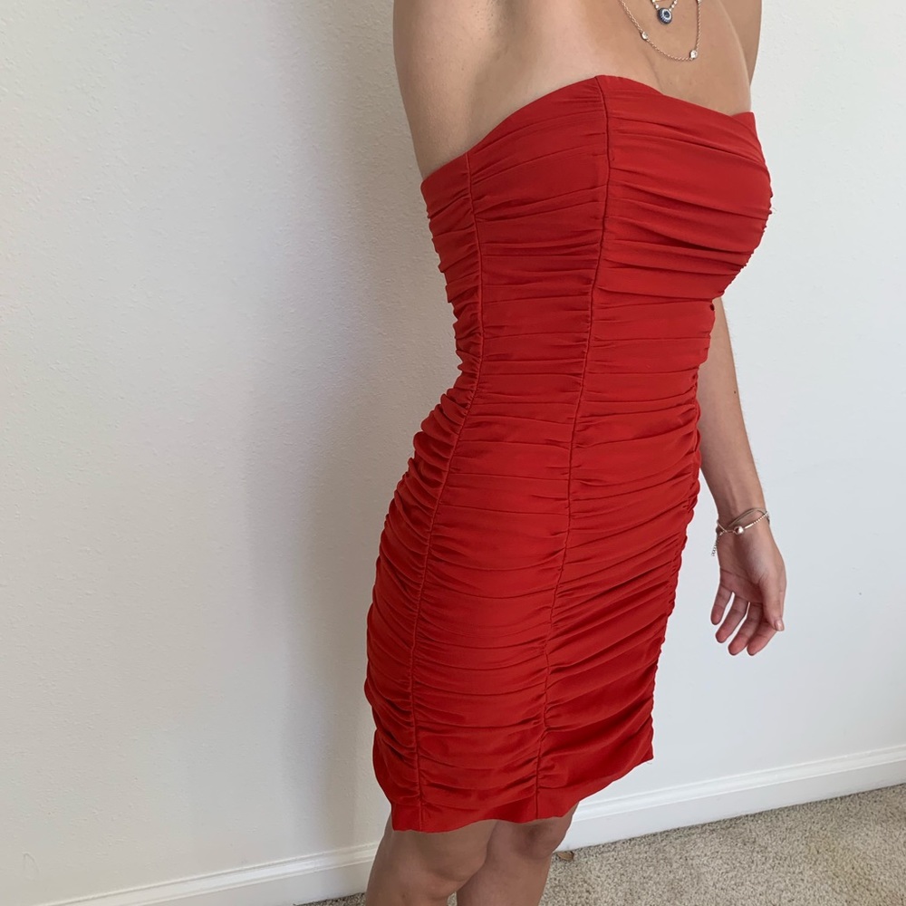 H&M Red Cocktail Party Dress Size 4 - Picture 3 of 5